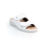 Women's Orthopedic Leather Comfort Slides Trudi White